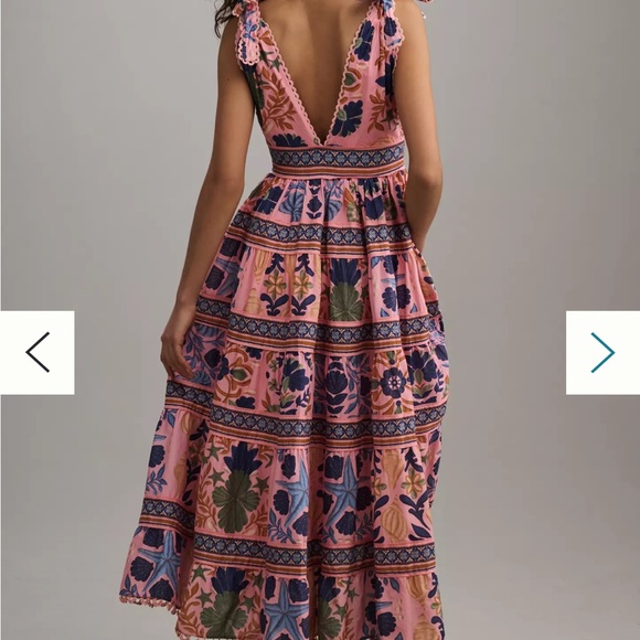 Farm Rio Seashell Tapestry Pink Midi Dress - Picture 5 of 10